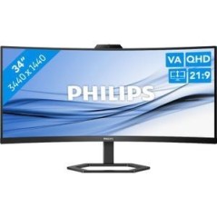 Philips 34E1C5600HE 34" VA UltraWide Monitor - 3440x1440, HDMI, DisplayPort, USB-C, 100Hz - Exceptional Clarity & Immersive Expe